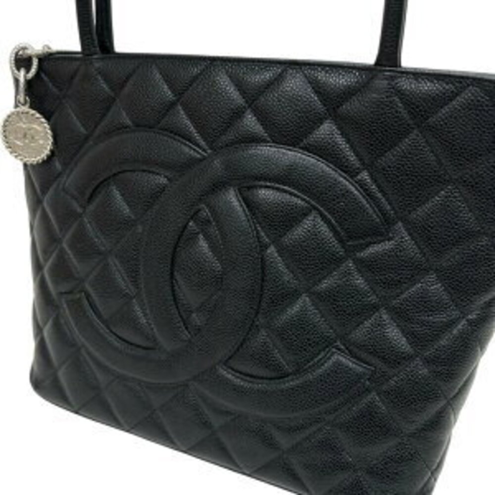 Chanel Card Sticker Tote Reissue Handbag Skin Black Caviar